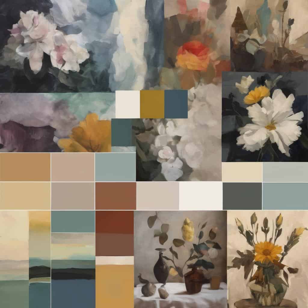 Ζωγραφική φυσικών λουλουδιών με έμφαση στη αισθητική εμπειρία και τα χρώματα, διαχρονική τέχνη της ομορφιάς και της έμπνευσης.